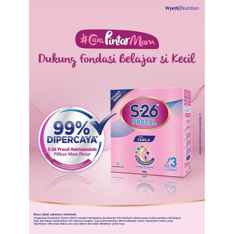Jual S26 / S-26 Procal Reguler tahap 3 700 gr / Procal Nutrissentials ...