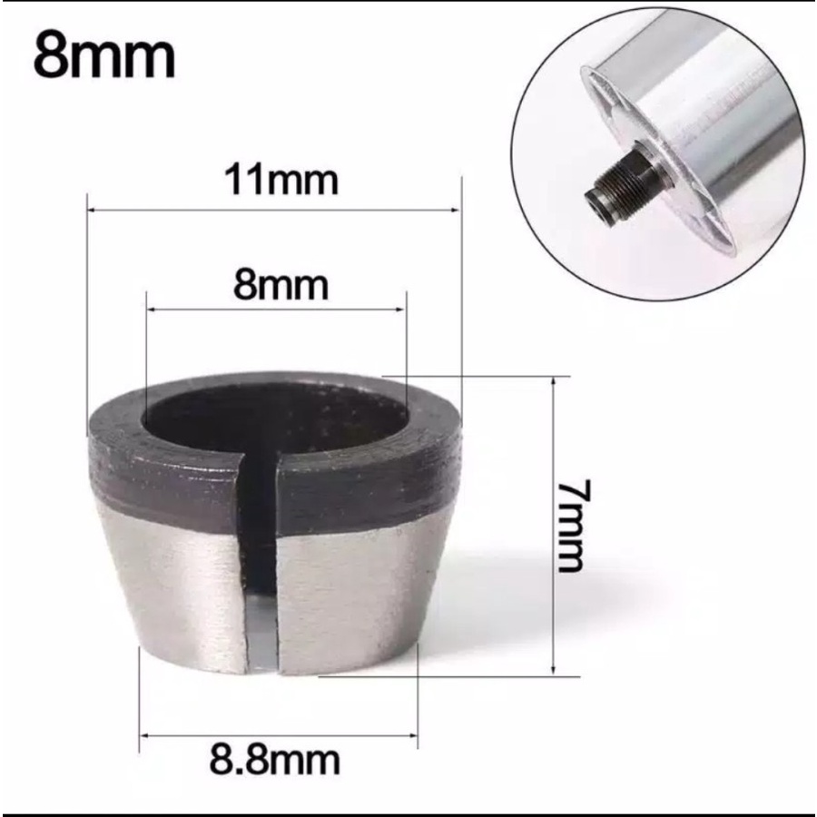 Jual Collet Chuck Adapter 8mm Mata Router Bits Untuk Mesin Router 6 ...