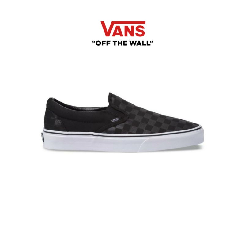 Jual Vans Slip On Checkerboard Black Black Original | Shopee Indonesia