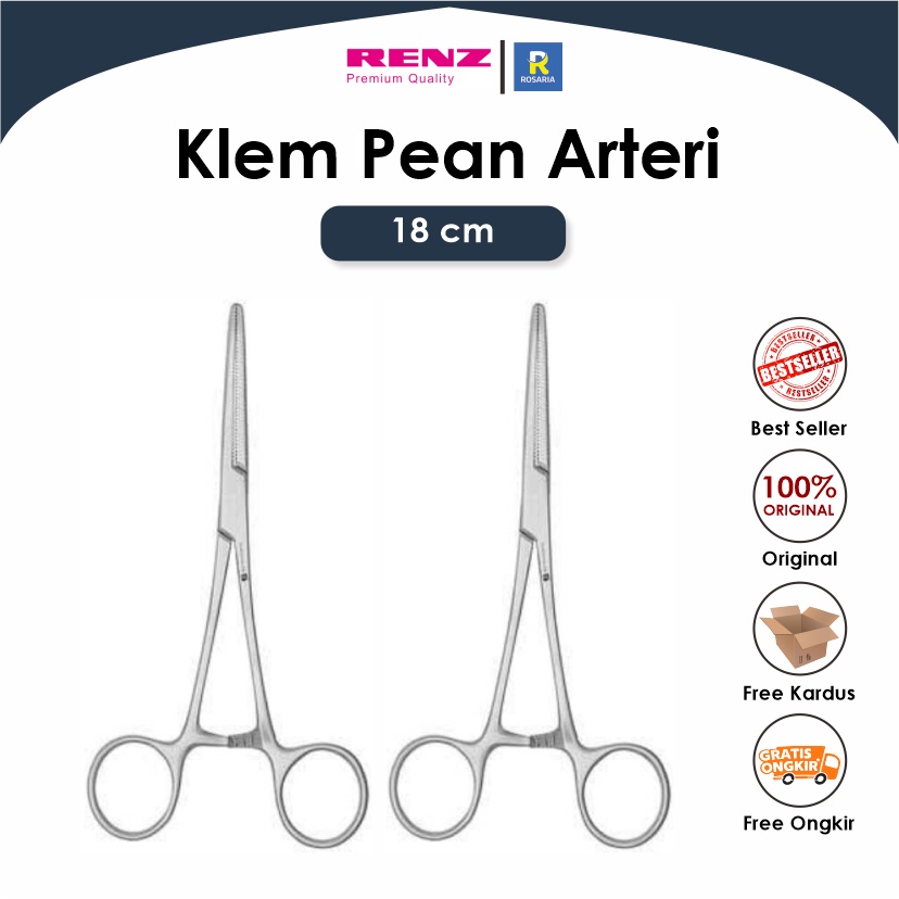 Jual Klem Arteri 18cm Lurus Pean Arteri Klem Forceps Medis Stainless