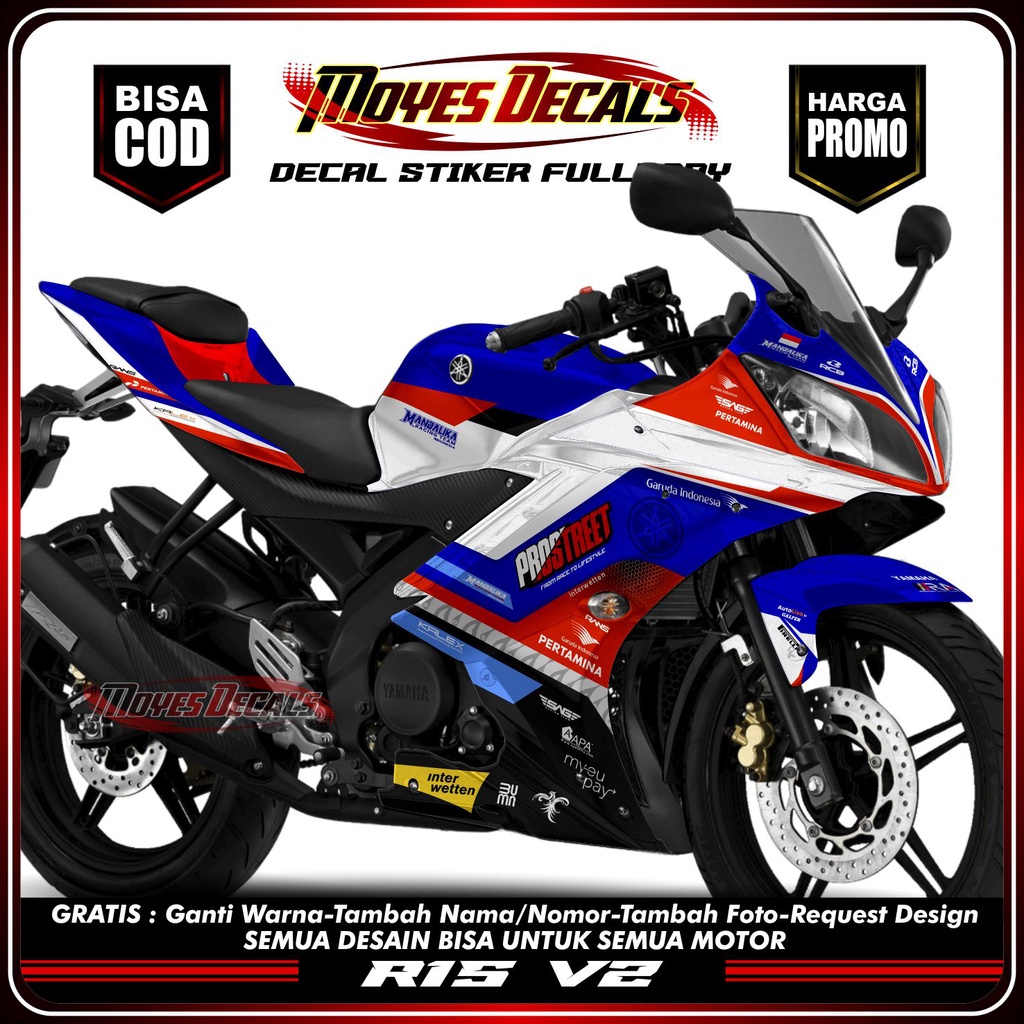 Jual decal r15 v2 stiker motor r15 v2 sticker r15 v2 mandalika variasi ...