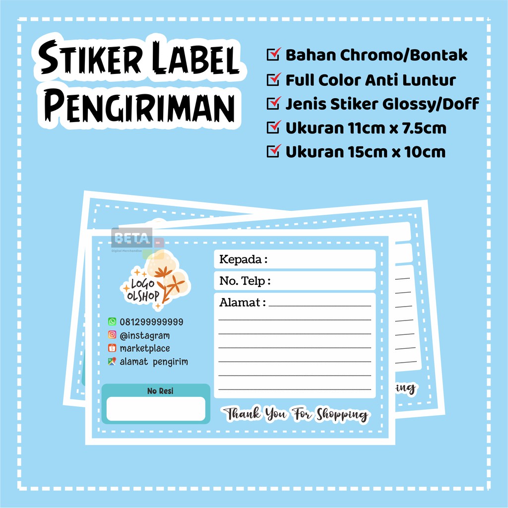 Jual Stiker Label Pengiriman Shopee Indonesia