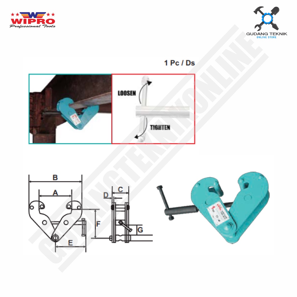 Jual Beam Clamp Kapasitas Ton Wipro Penjepit Clem Klem Plat Baja T Wipro Shopee Indonesia