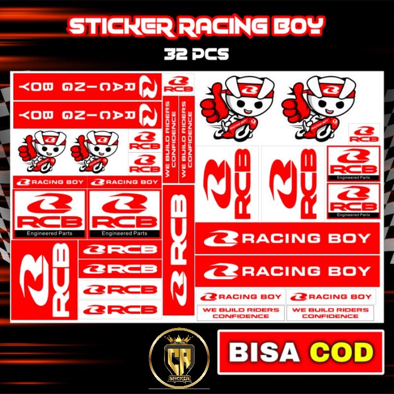 Jual Stiker Pack Murah Racing Boy pack isi 32 Stiker Sponsor Stiker ...