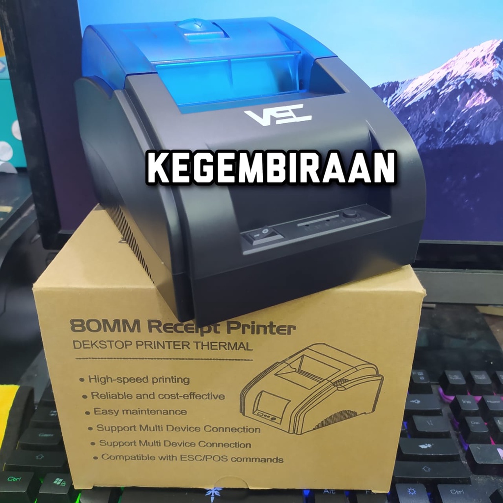 Jual PRINTER THERMAL DESKTOP 80MM VSC TM-80D ANDROID IOS BLUETOOTH RJ ...