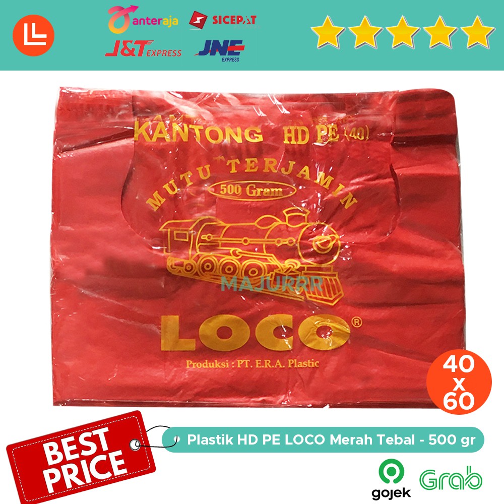 Jual Kantong Plastik Hd Pe Loco Merah Tebal Ukuran 40 Berat 500 Gr Kresek Shopee Indonesia 0929