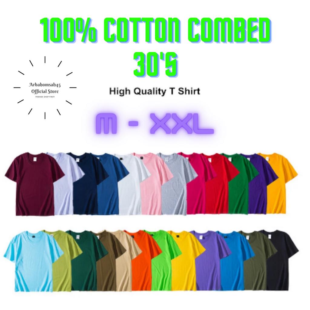 Jual Baju Kaos Oblong Polos Pria Wanita 100%Katun Combed 30's Tebal ...