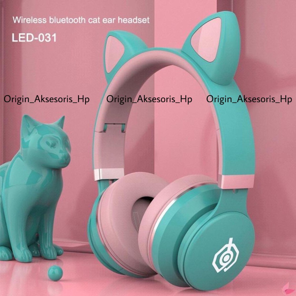 Jual Cat Ear Headphones Wireless Bluetooth LED 031 Luminous