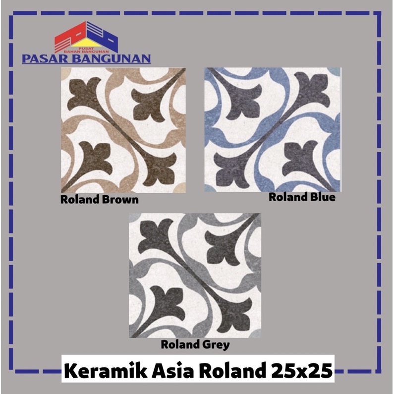 Jual Keramik Asia Tile Roland Brown Blue Grey X Kw A Shopee Indonesia