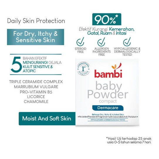 Jual Bambi Baby Powder Compact Dermacare 40gr | Shopee Indonesia