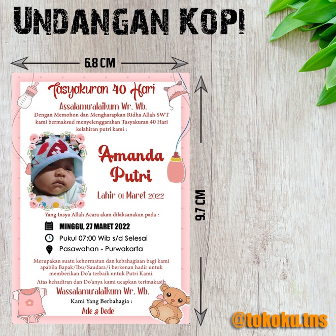 Jual UNDANGAN AQIQAH / TASYAKURAN AQIQAH / TASYAKURAN BAYI | Shopee