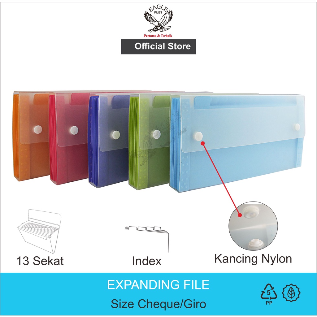 Jual Expanding File Giro Sekat Eagle Files Map Harmonika Sekat Dengan Kancing Shopee Indonesia