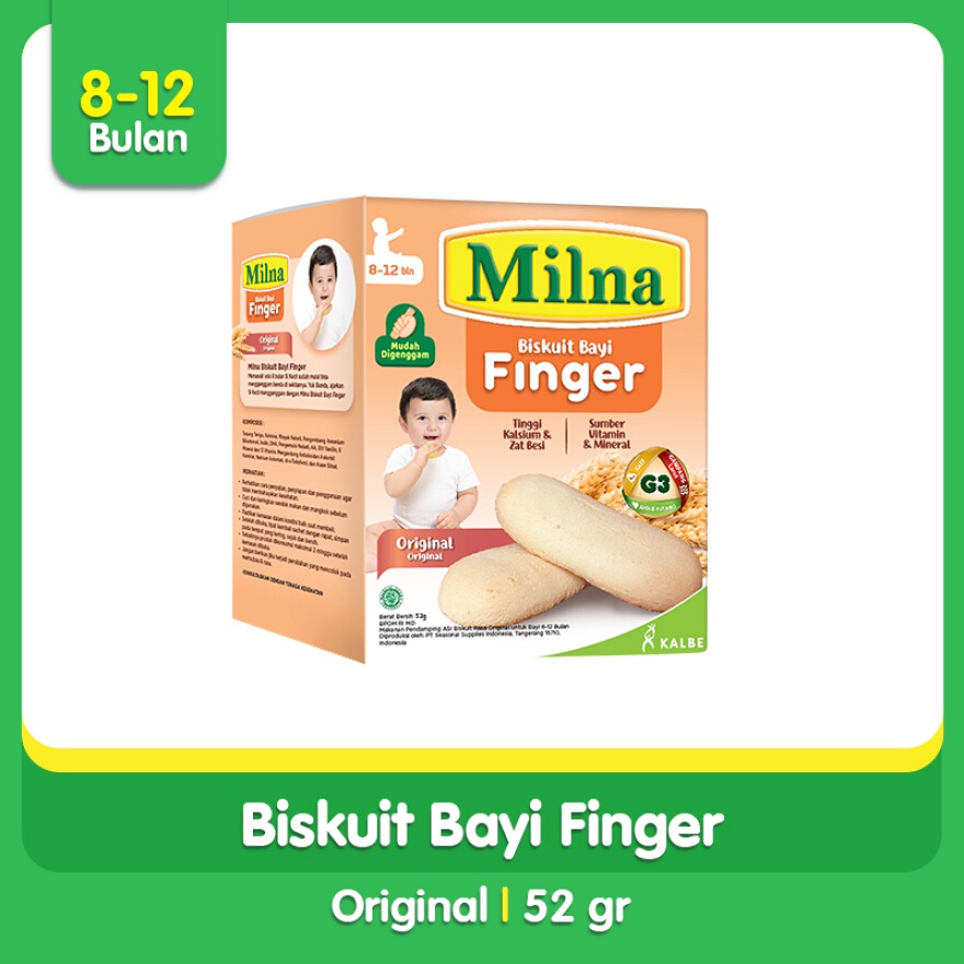 Jual MILNA Finger 812 bulan Biskuit Bayi Original Box 52gr Shopee