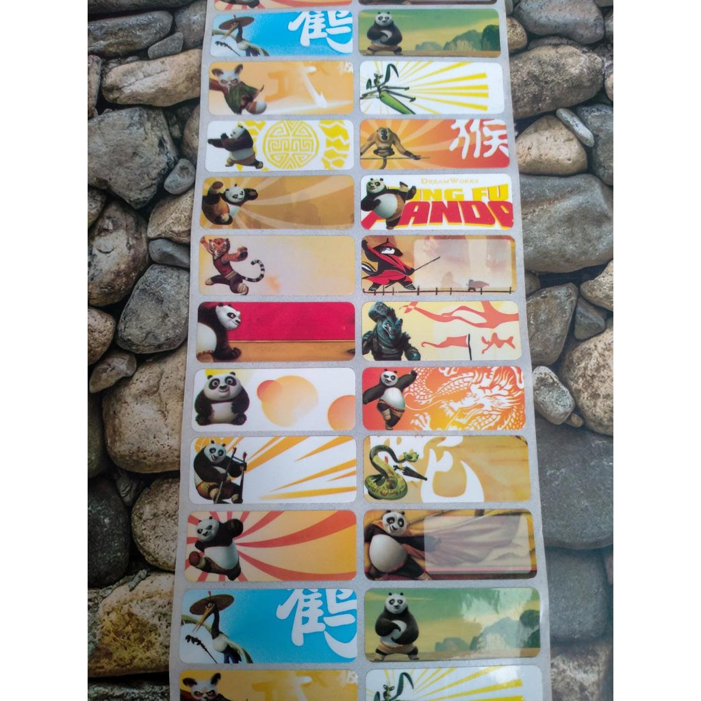 Jual Stiker Label Nama Name Sticker Waterproof Anti Air KUNGFU PANDA ...