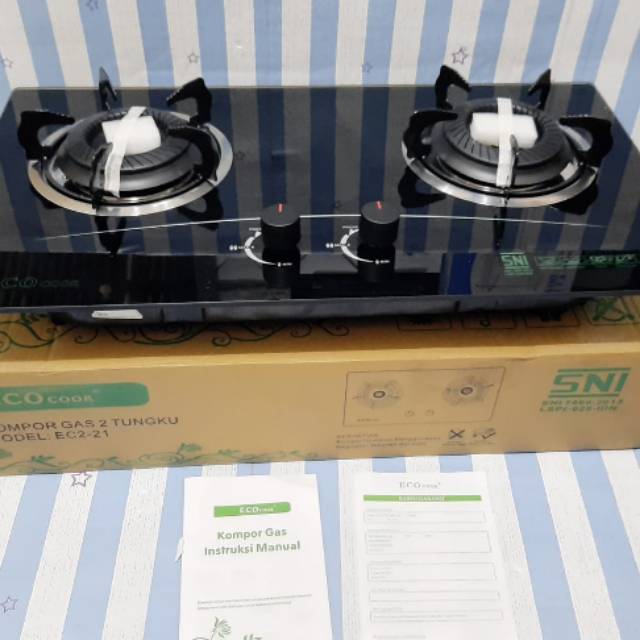 Jual Kompor Tanam Duduk Eco Cook 2 Tungku Ec2 21 Original Tempered