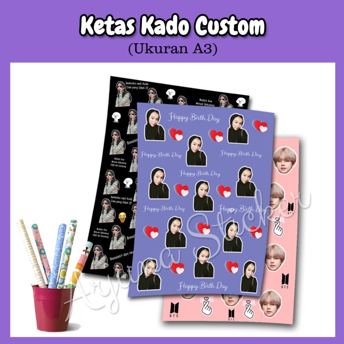 Jual Jual Cetak Kertas Kado Custom Wrapping Papper Custom Punya Desain Shopee Indonesia