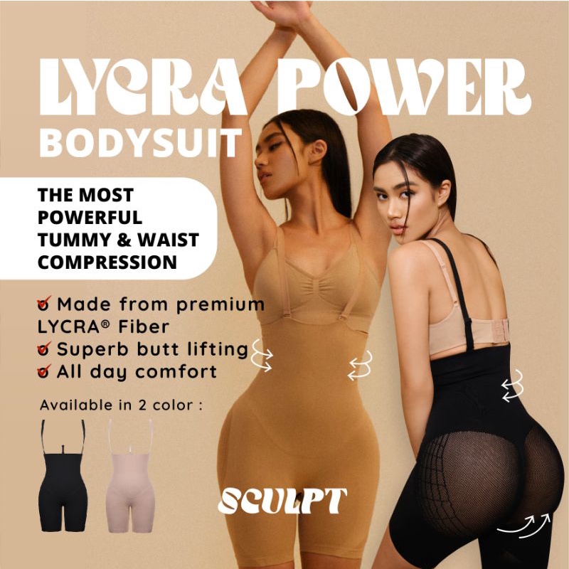 Jual SCULPT Lycra-Power Bodysuit Shapewear Corset Seamless (Extreme  Compression - XS-4XL)