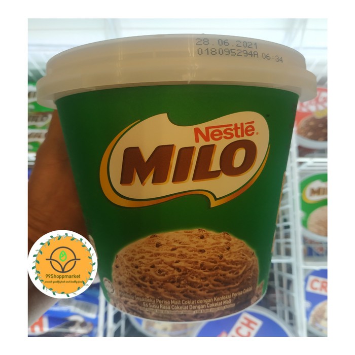 Jual Es krim Nestle Milo Rasa Coklat Dengan coklat malt 750 Ml | Shopee ...