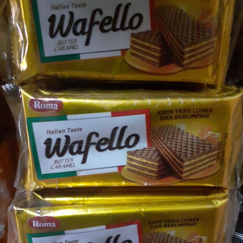 Jual Biscuit wafer WAFELLO Rasa Butter caramel/1 pk isi 10 pcs | Shopee ...
