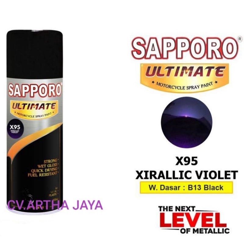 Jual SAPPORO ULTIMATE METALLIC XIRALLIC VIOLET UNGU X95 400ml Shopee