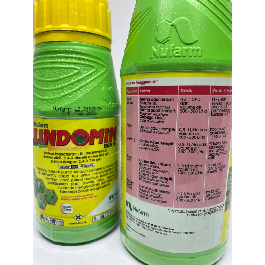 Jual Lindomin 865SL Herbisida Sistemik Bahan Aktif Dimetil Amina 865g/l ...