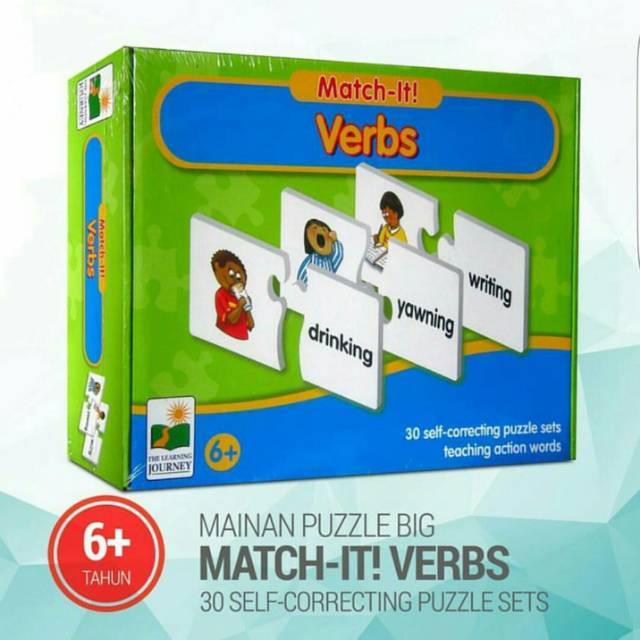 Jual Puzzle Match It Verbs from Learning Journey International | Shopee ...