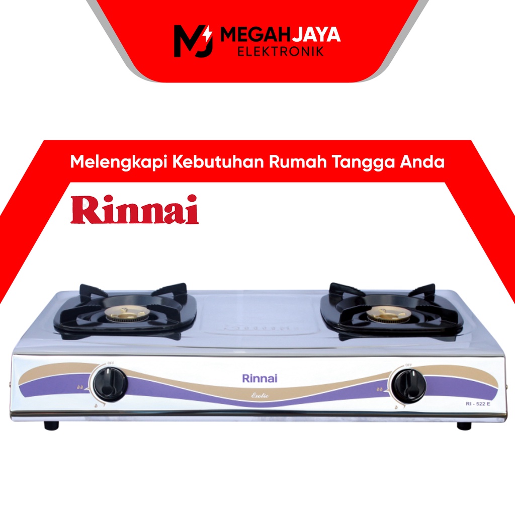 Jual kompor gas 2 tungku rinnai ri-522e original Harga Terbaik u0026 Termurah  Oktober 2023 | Shopee Indonesia
