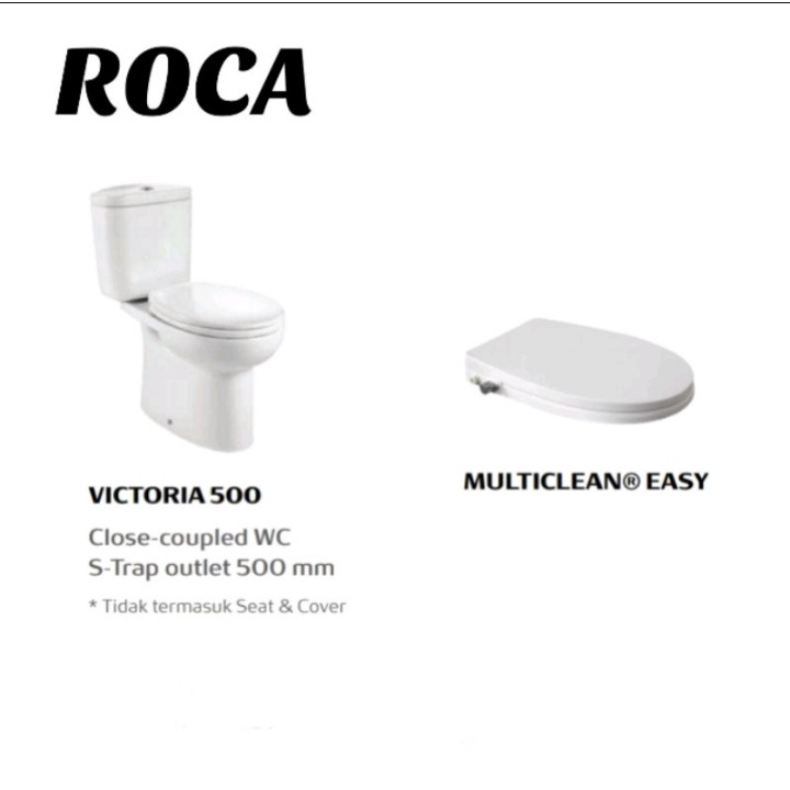 Jual Roca Closed Duduk Victoria 305/500 + Multiclean Easy *S-Trap 305mm ...