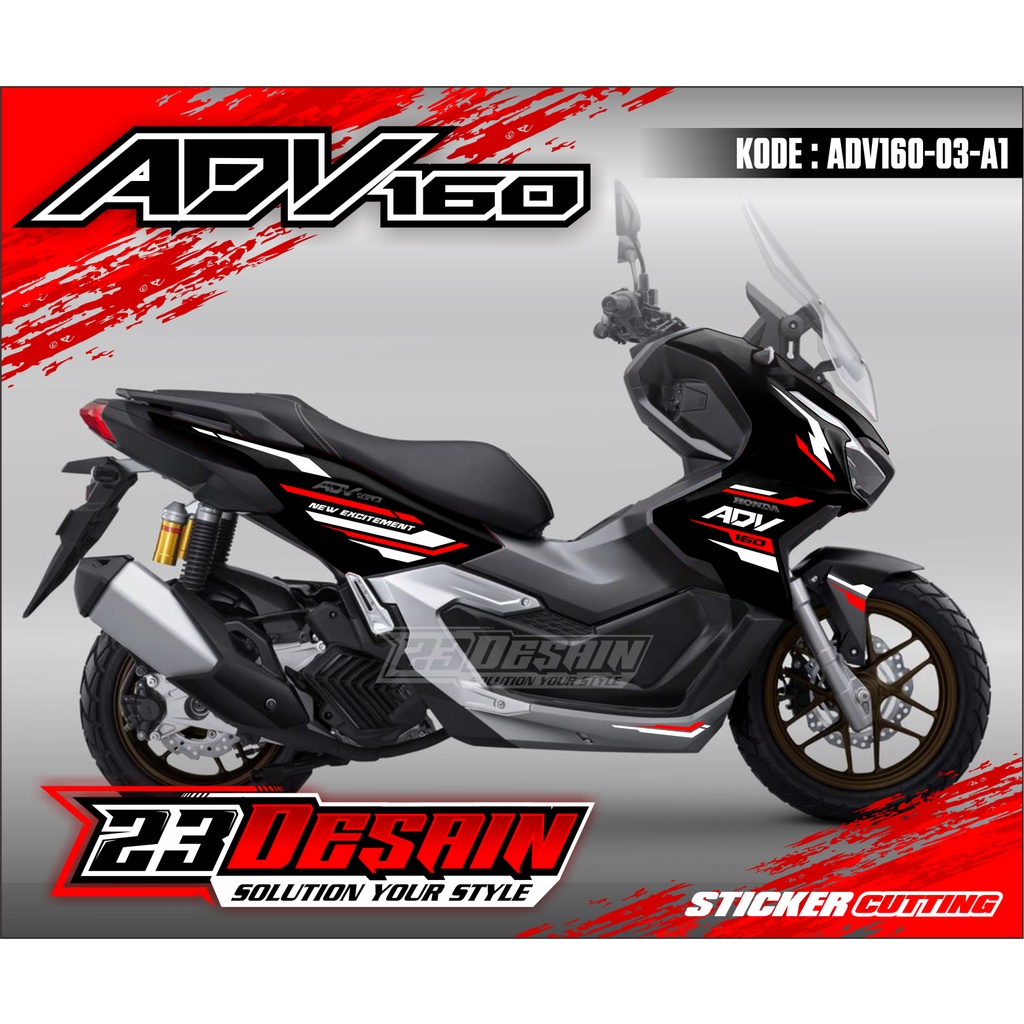 Jual Cutting ADV 160 Sticker HONDA ADV 160 MERAH cutting stiker ...