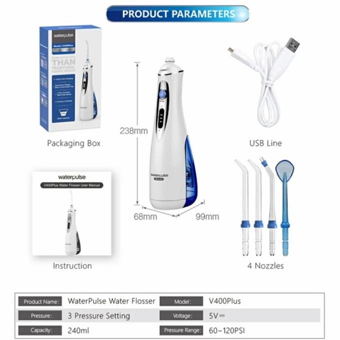 Jual rechargeable power floss dental water jetsemprotan gigi elektrik
