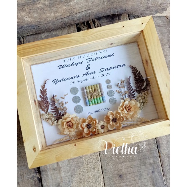 Jual frame pigura mahar kayu rustic 25cm*35cm*5cm | Shopee Indonesia