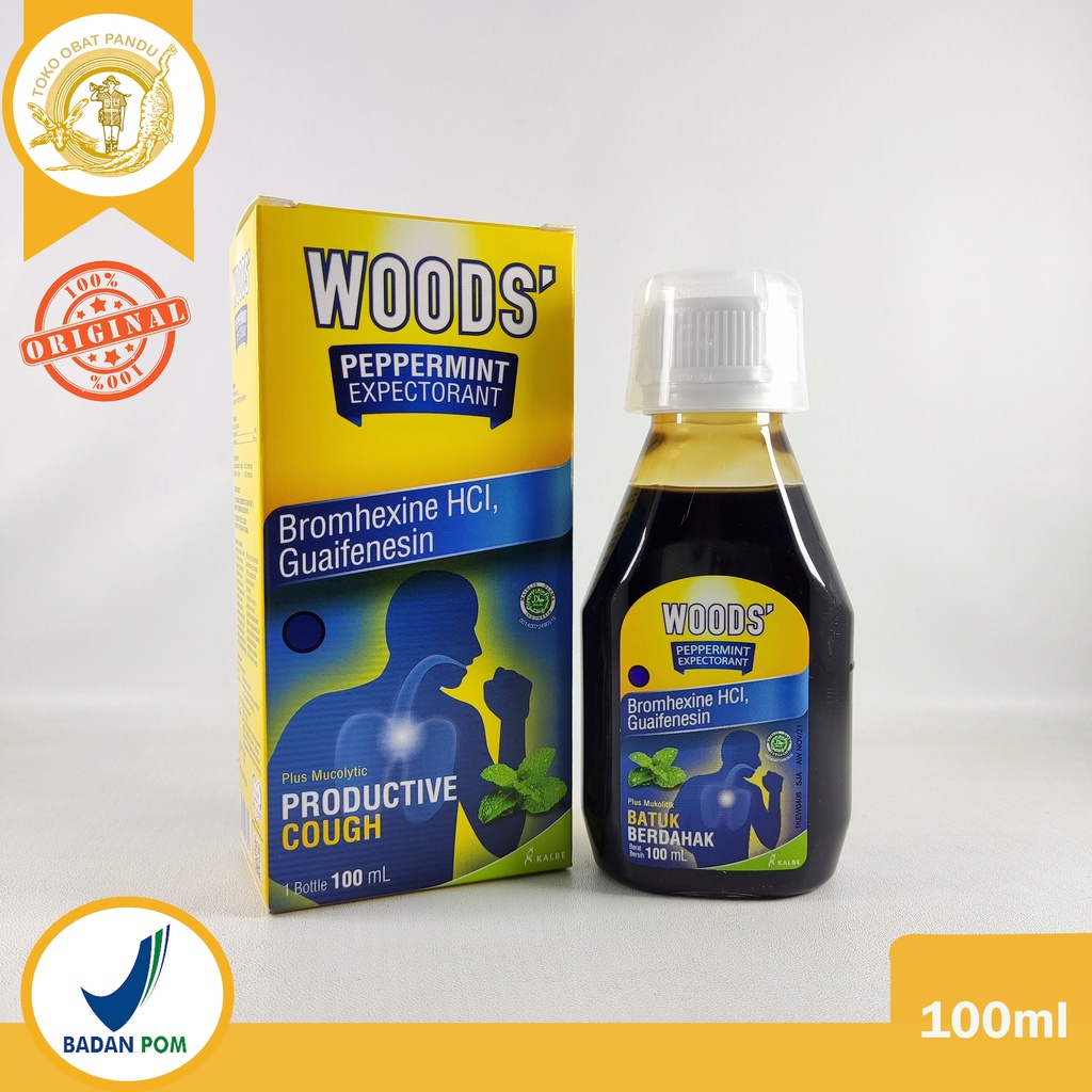 Jual WOODS PEPPERMINT EXPECTORANT (100 ML) / OBAT BATUK BERDAHAK WOOD