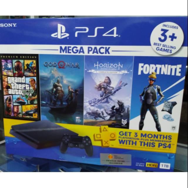 Jual PS4 Slim Promo Mega Pack 4 Game HD 1 TB | Shopee Indonesia