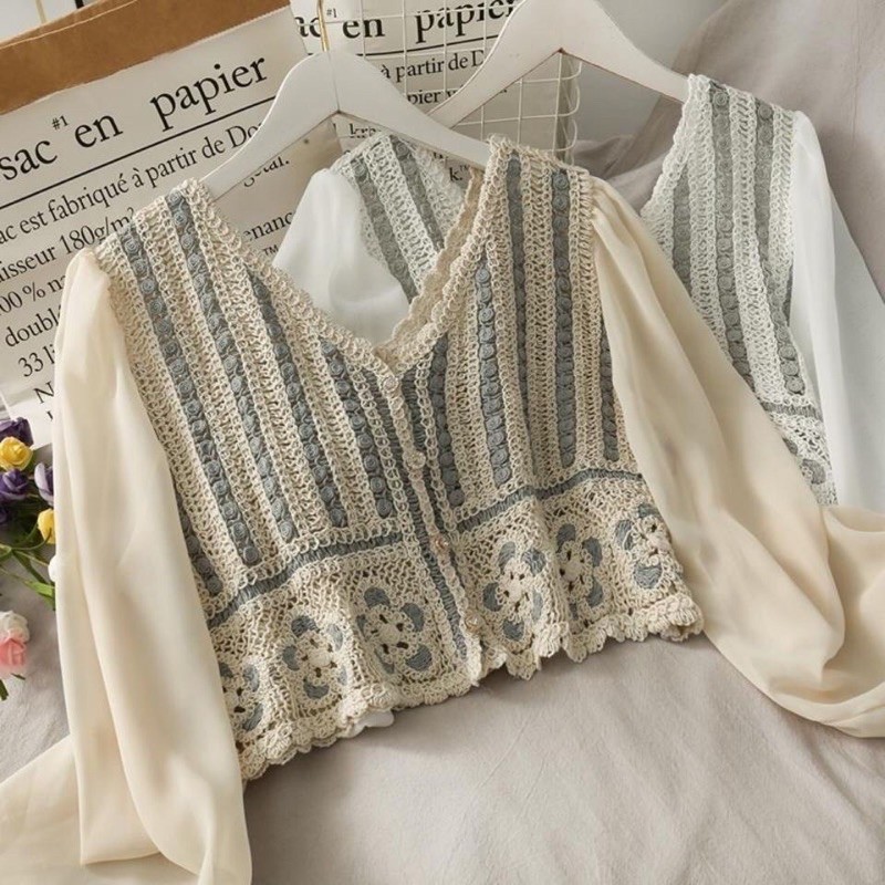 Jual [READY] MILKY CROP TOP - atasan boho rajut | Shopee Indonesia