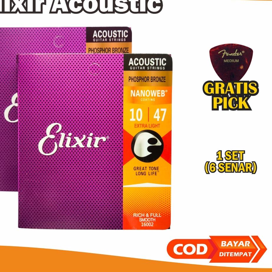 Jual Tren Kekinian.. Senar Elixir Nanoweb Phosphor Bronze Senar Gitar ...