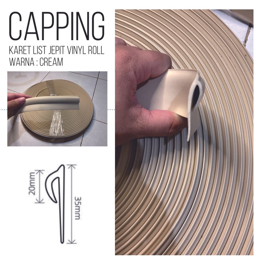 Jual Capping karet vinyl roll / capping list penjepit vinyl roll ...