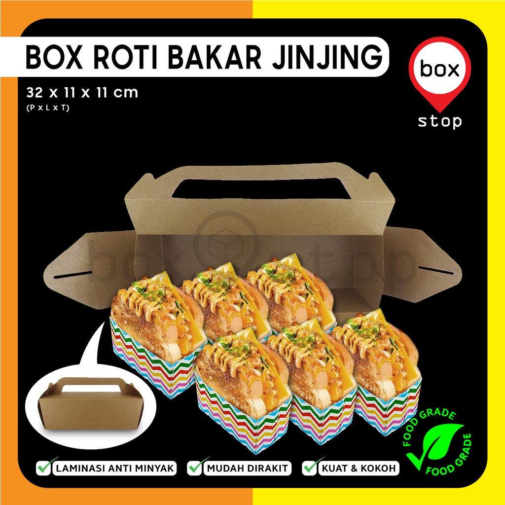 Jual Kotak Box Dus Take Away Toast Roti Bakar Kraft Coklat Utk Isi Pcs Shopee Indonesia