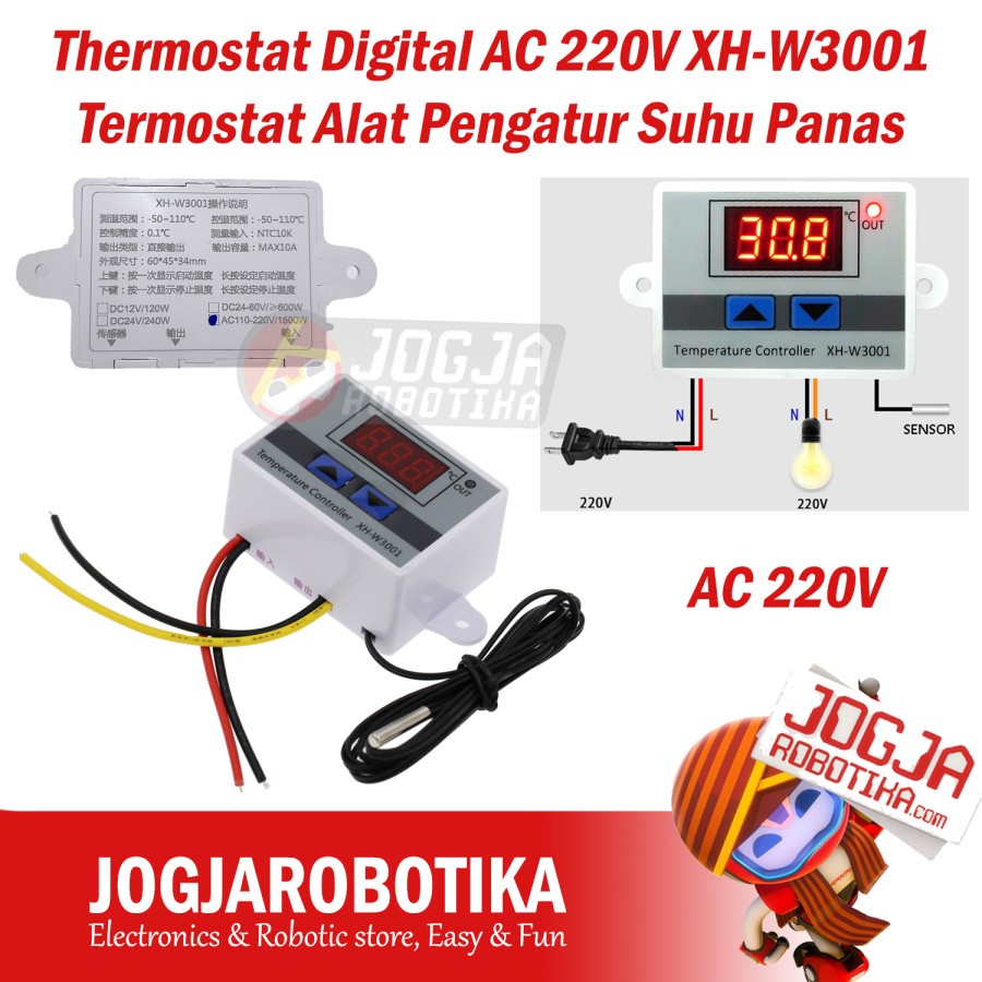Jual Thermostat Digital AC 220V XHW3001 Termostat Alat Pengatur Suhu
