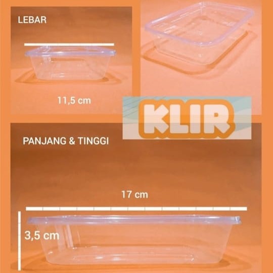 Jual Thinwall Klir 500 Ml Rectangle Anti Pecah Kotak Makan Isi 25