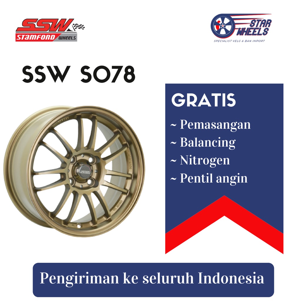 Jual Velg Mobil SSW S078 R15 x7 4x100 +38, (GMD,BUDMT,ABDS/LPBR ...