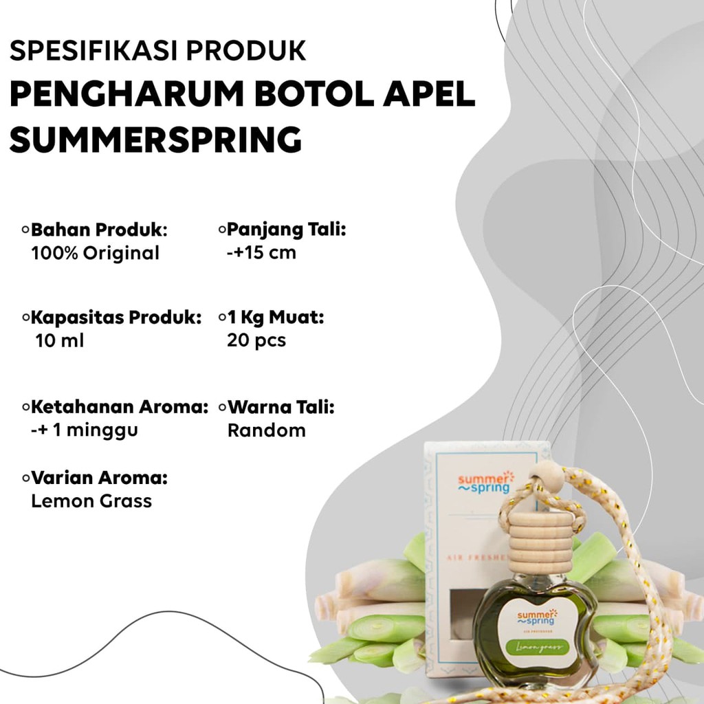 Jual Lemon Grass Pengharum Botol Apel Summerspring Original Parfum ...