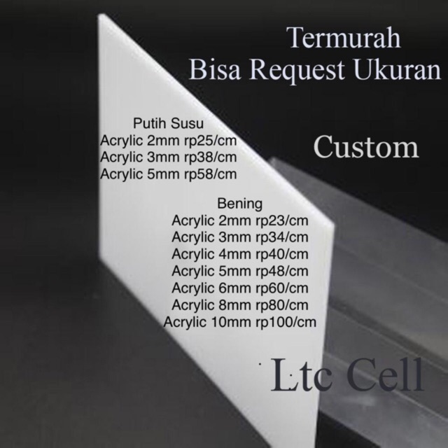 Jual Acrylic Susu Mm A Size X Cm Akrilik Putih Susu Potong Laser