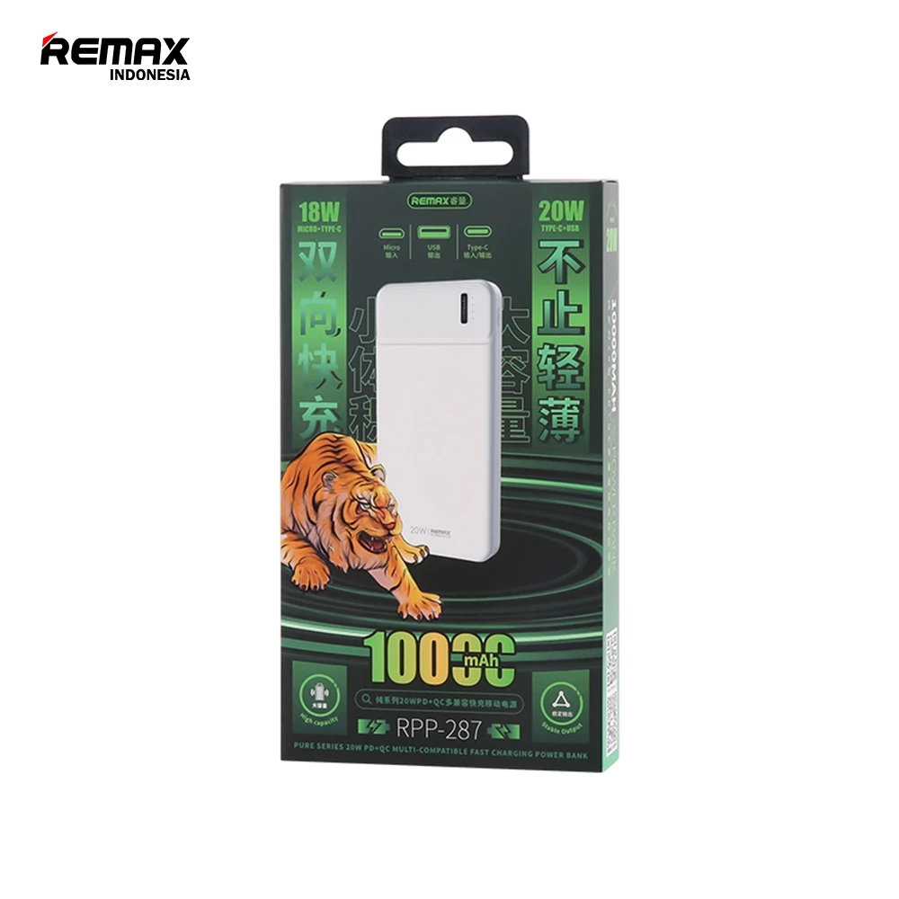 Remax Pure Series 10000mAh QC 18W PD 20W Flight Friendly RPP-287
