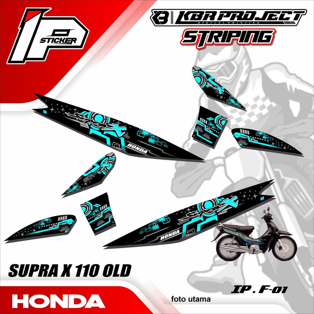 Jual SUPRA X 110 OLD striping SUPRA X 110 OLD motor HONDA motor sticker ...