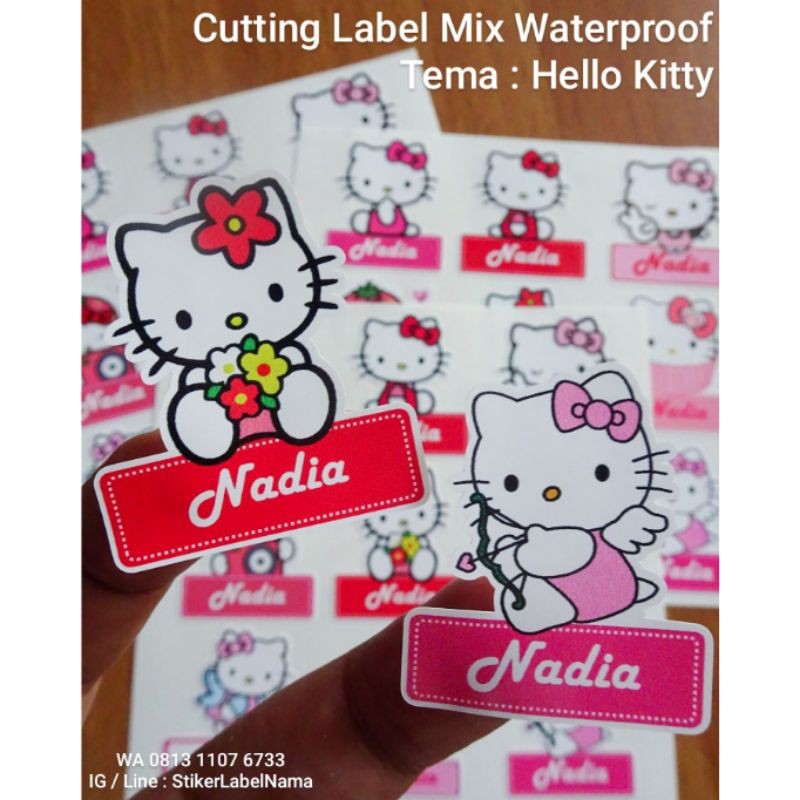 Jual HELLO KITTY ~ CUTTING LABEL MIX WATERPROOF / STIKER LABEL NAMA ...