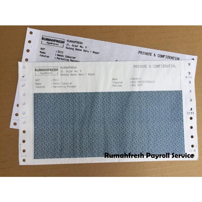 Jual Nay Kertas / Cetak Blanko Kertas Continous Slip Gaji 3 Rangkap ...
