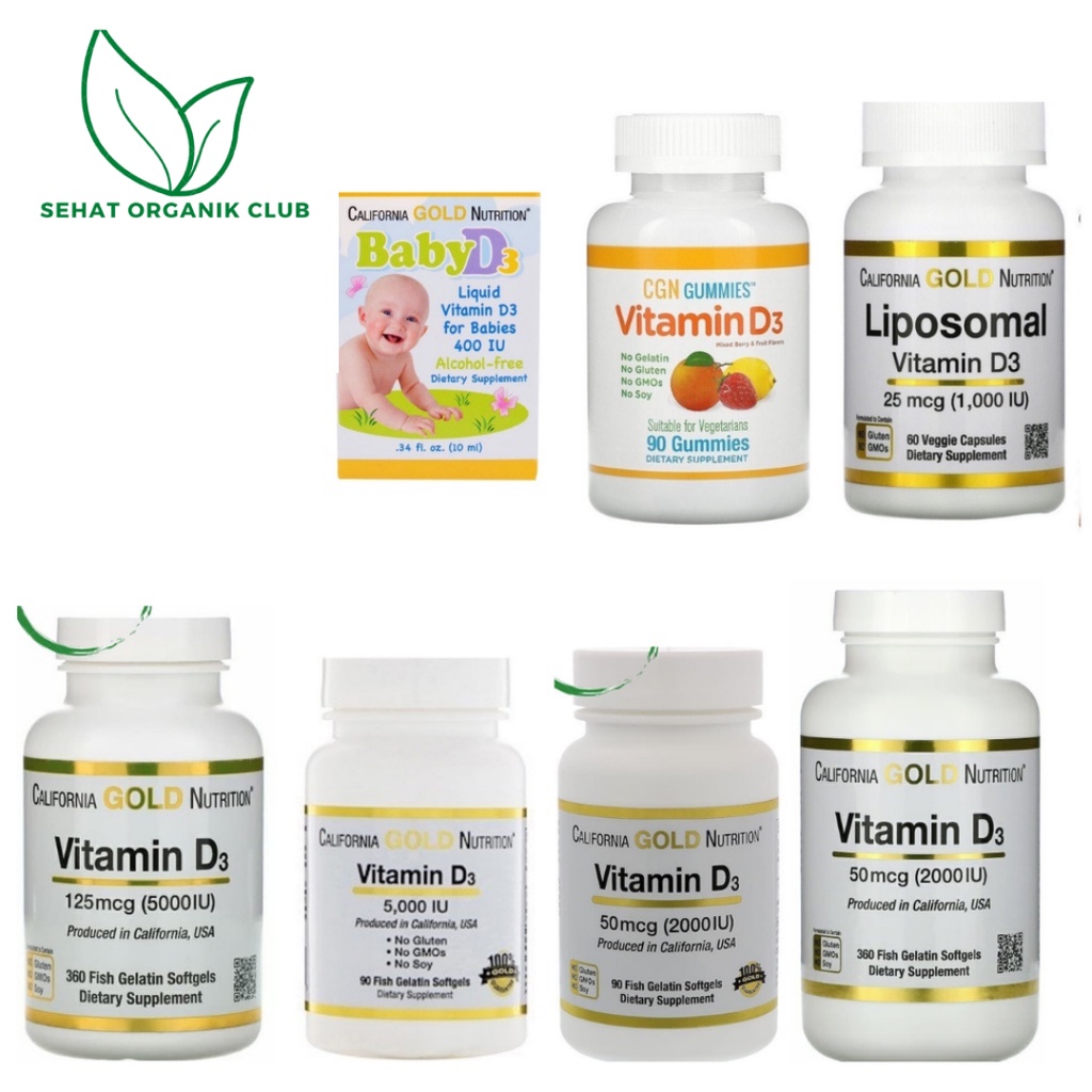 Jual California gold nutrition vitamin D3 5000 IU 360 softgels ; D3 ...
