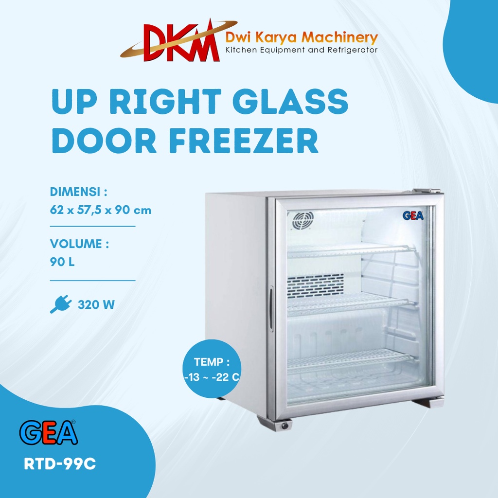 Jual MIni Upright Freezer Glass Door Gea RTD99C / RTD 99C / Freezer