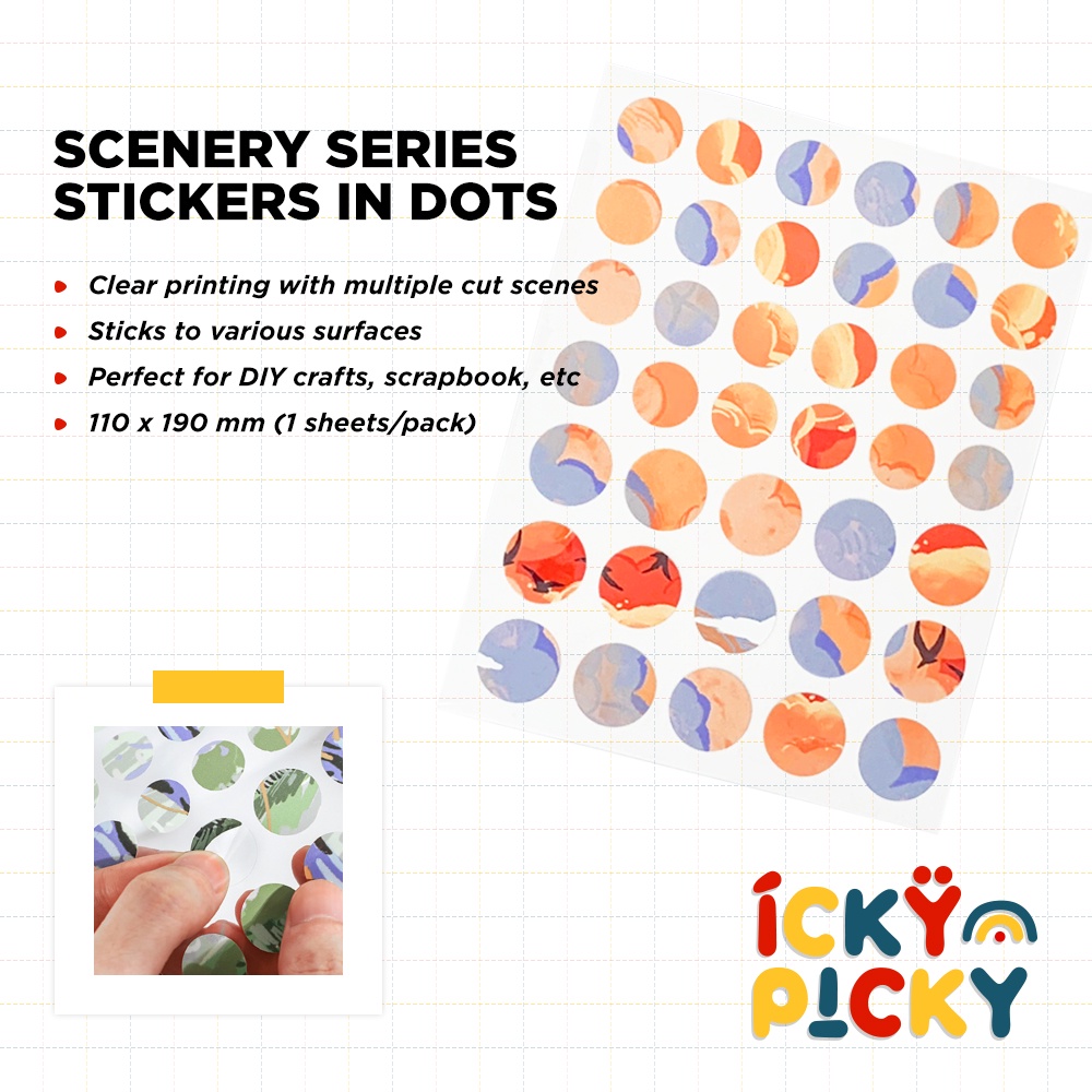 Jual [ickypicky] PaperMore Scenery Series Stickers in Dots (1 sheet ...