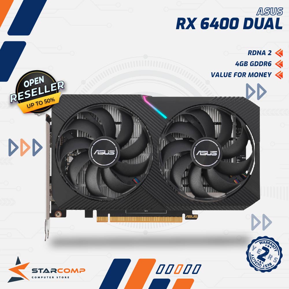 Jual ASUS RADEON RX 6400 DUAL 4GB GDDR6 RX6400 RDNA2 | Shopee Indonesia